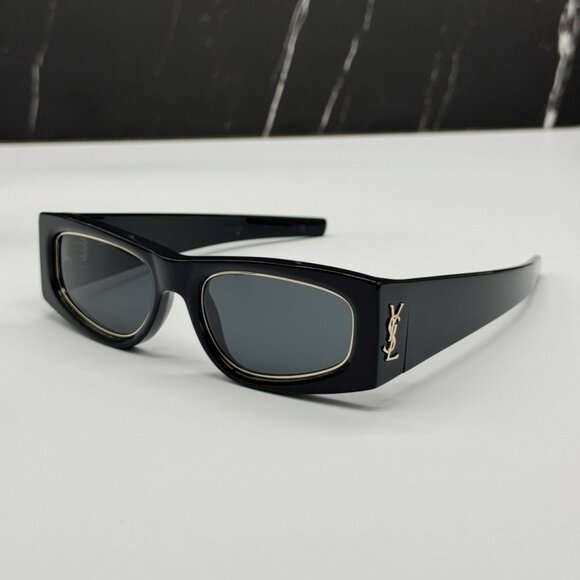 NEW SL M140 RIM 001 SAINT LAURENT SUNGLASSES BLACK SQUARE UNISEX SLM140 RIM 001 - Picture 1 of 11